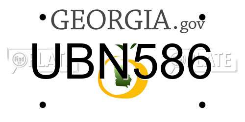 UBN586 Georgia License Plate