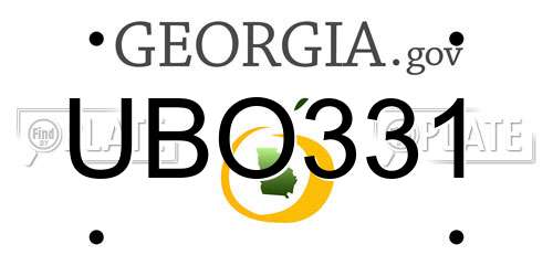 UBO331 Georgia License Plate