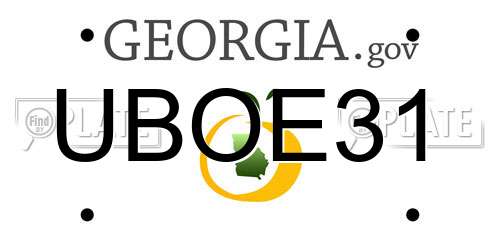 UBOE31 Georgia License Plate