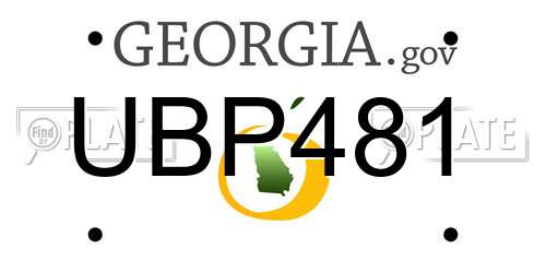 UBP481 Georgia License Plate