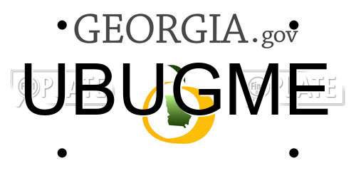 UBUGME Georgia License Plate