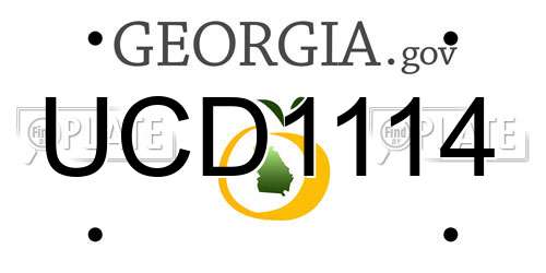 UCD1114 Georgia License Plate