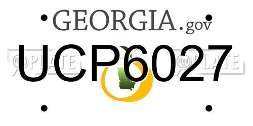 UCP6027 Georgia License Plate