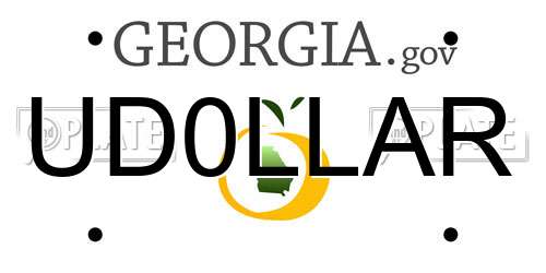 UD0LLAR Georgia License Plate