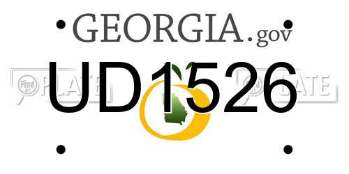 UD1526 Georgia License Plate