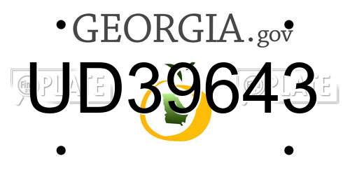 UD39643 Georgia License Plate
