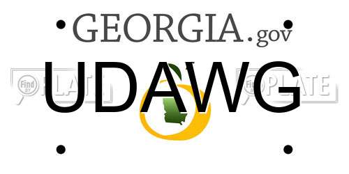 UDAWG Georgia License Plate
