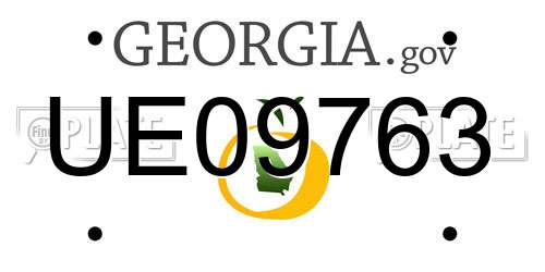 UE09763 Georgia License Plate