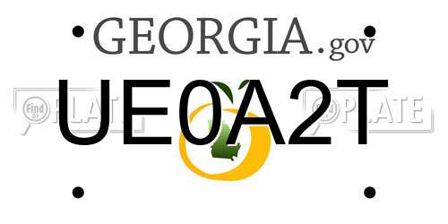 UE0A2T Georgia License Plate