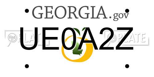 UE0A2Z Georgia License Plate