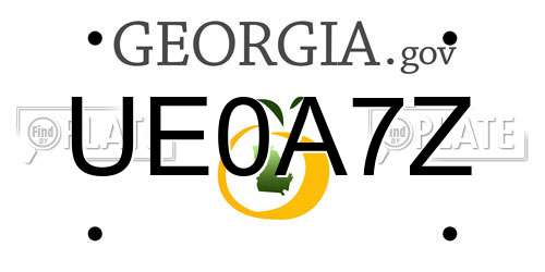 UE0A7Z Georgia License Plate