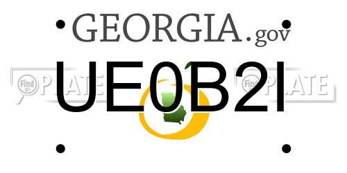 UE0B2I Georgia License Plate