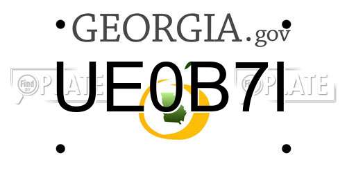 UE0B7I Georgia License Plate