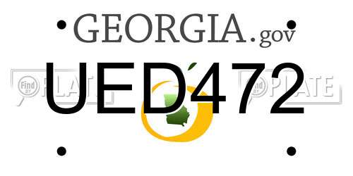 UED472 Georgia License Plate