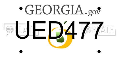 UED477 Georgia License Plate