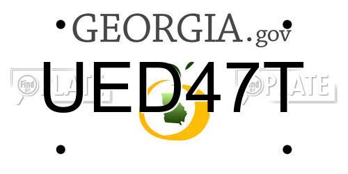 UED47T Georgia License Plate