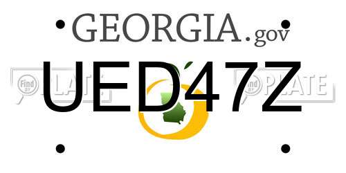 UED47Z Georgia License Plate
