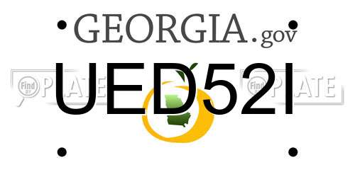 UED52I Georgia License Plate