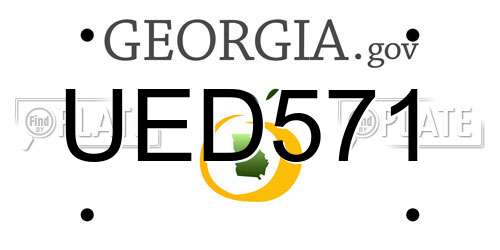 UED571 Georgia License Plate