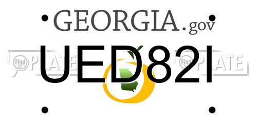UED82I Georgia License Plate