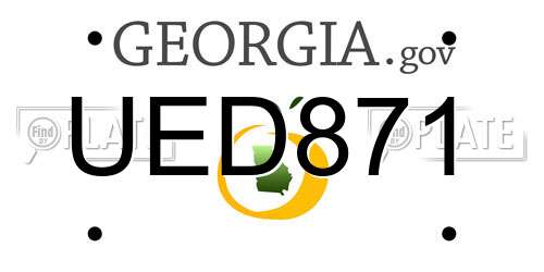 UED871 Georgia License Plate
