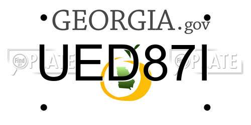 UED87I Georgia License Plate
