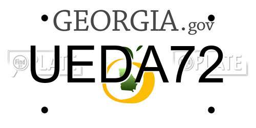 UEDA72 Georgia License Plate