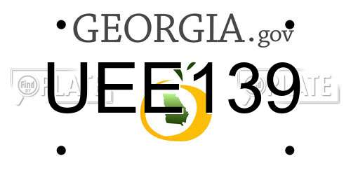 UEE139 Georgia License Plate