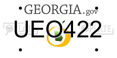 UEO422 Georgia License Plate