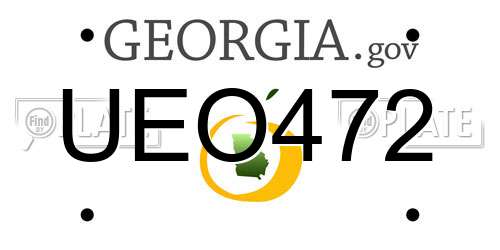 UEO472 Georgia License Plate