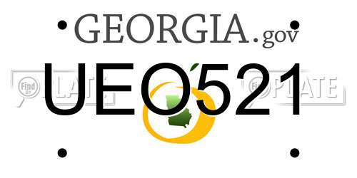 UEO521 Georgia License Plate