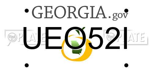 UEO52I Georgia License Plate