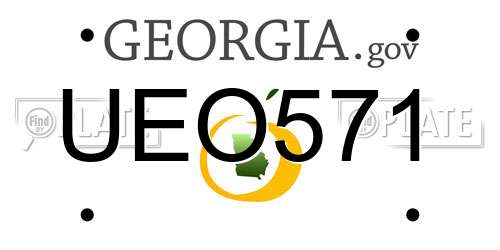 UEO571 Georgia License Plate