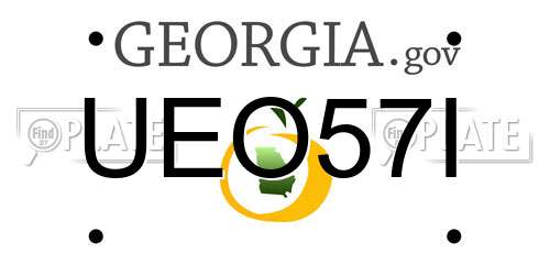 UEO57I Georgia License Plate