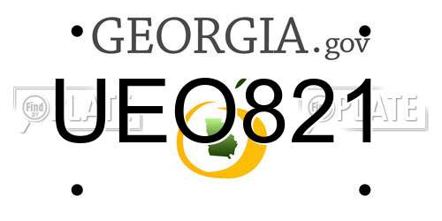 UEO821 Georgia License Plate