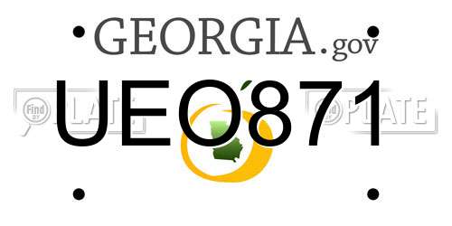 UEO871 Georgia License Plate