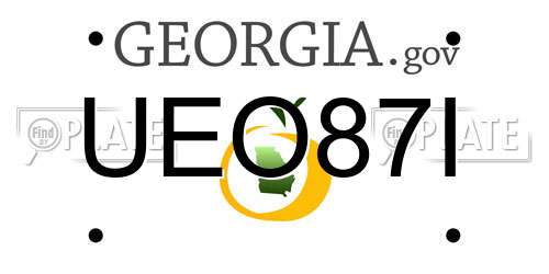 UEO87I Georgia License Plate