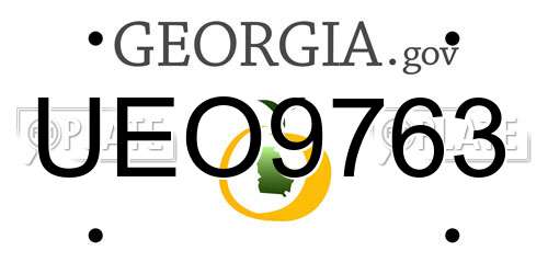 UEO9763 Georgia License Plate