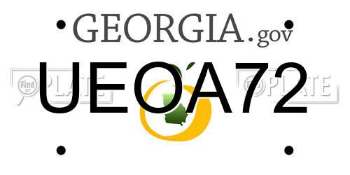 UEOA72 Georgia License Plate
