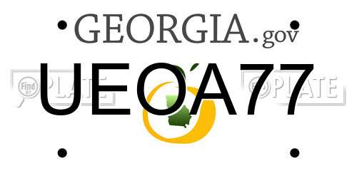 UEOA77 Georgia License Plate
