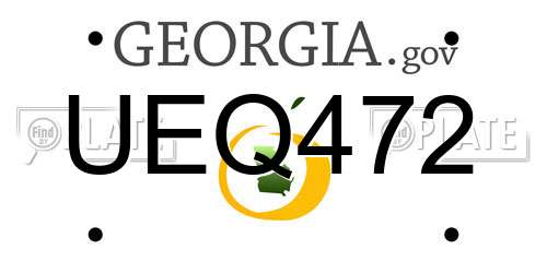 UEQ472 Georgia License Plate