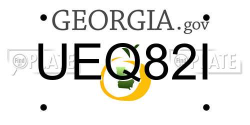 UEQ82I Georgia License Plate
