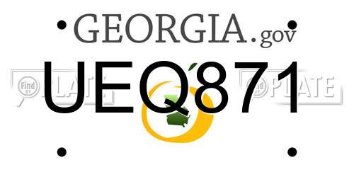 UEQ871 Georgia License Plate