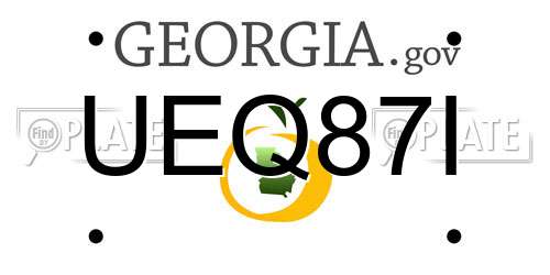 UEQ87I Georgia License Plate
