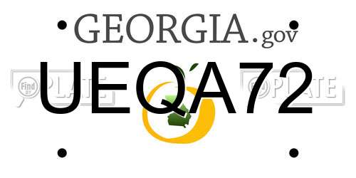 UEQA72 Georgia License Plate