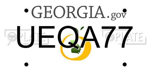 UEQA77 Georgia License Plate