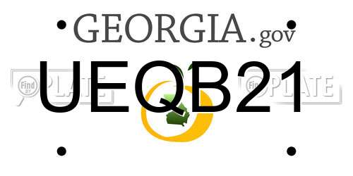 UEQB21 Georgia License Plate