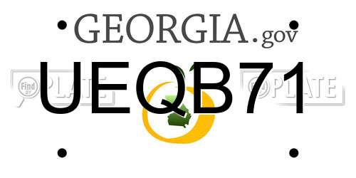 UEQB71 Georgia License Plate