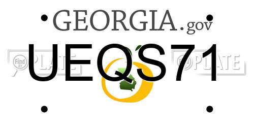 UEQS71 Georgia License Plate