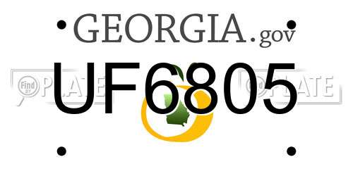 UF6805 Georgia License Plate